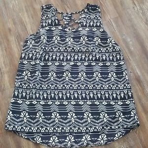 Geometric print tank top with detail back